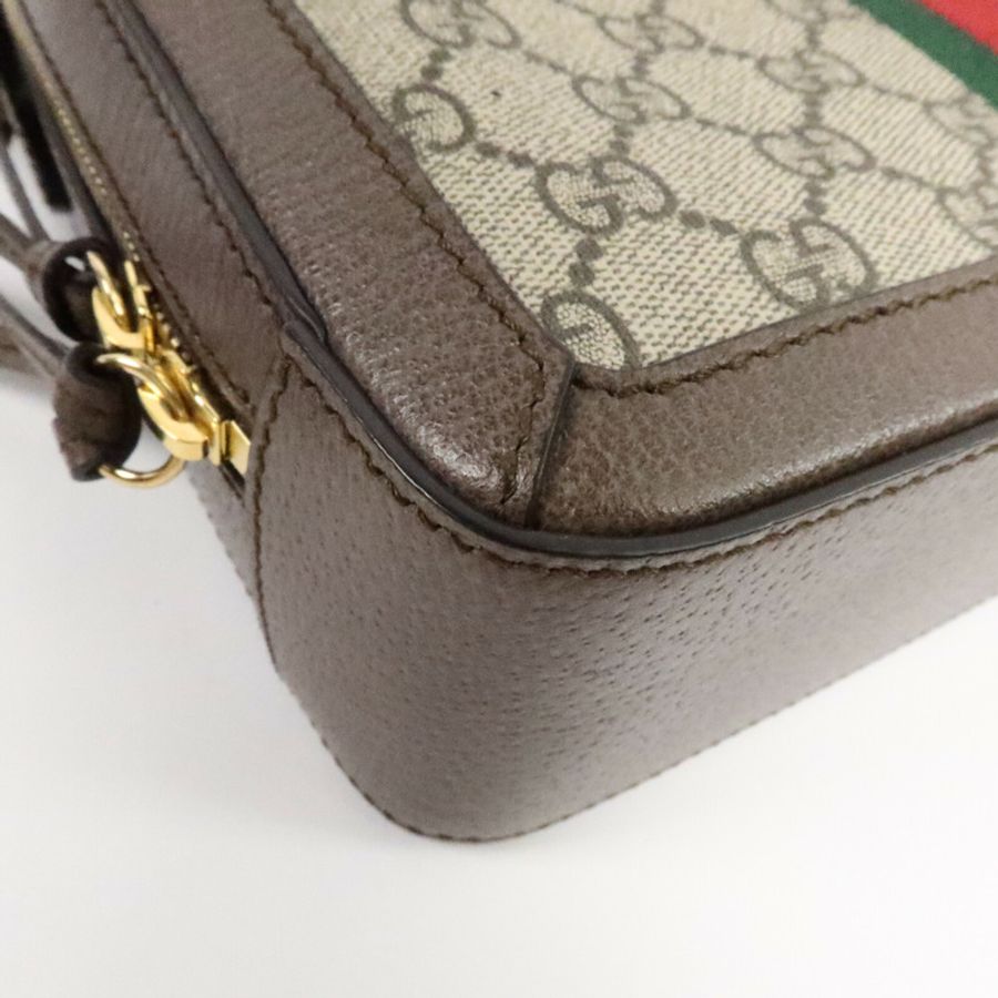 GUCCI 牛皮皮革/塗層帆布Ophidia GG手挽肩背兩用袋-10