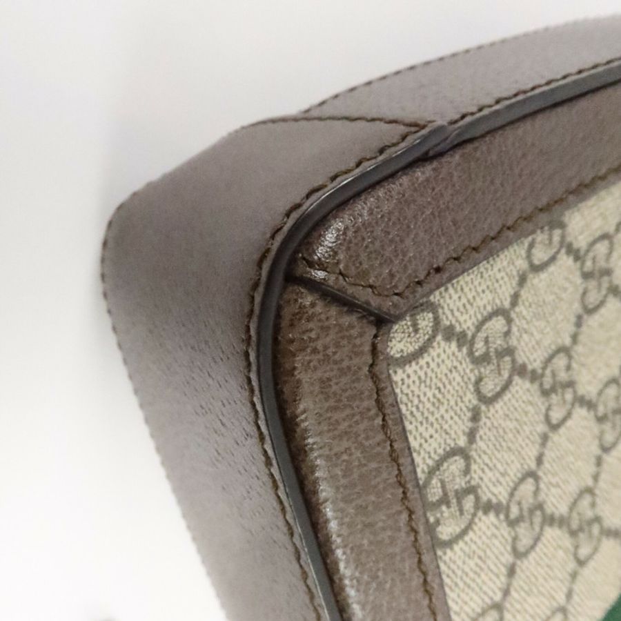 GUCCI 牛皮皮革/塗層帆布Ophidia GG手挽肩背兩用袋-12