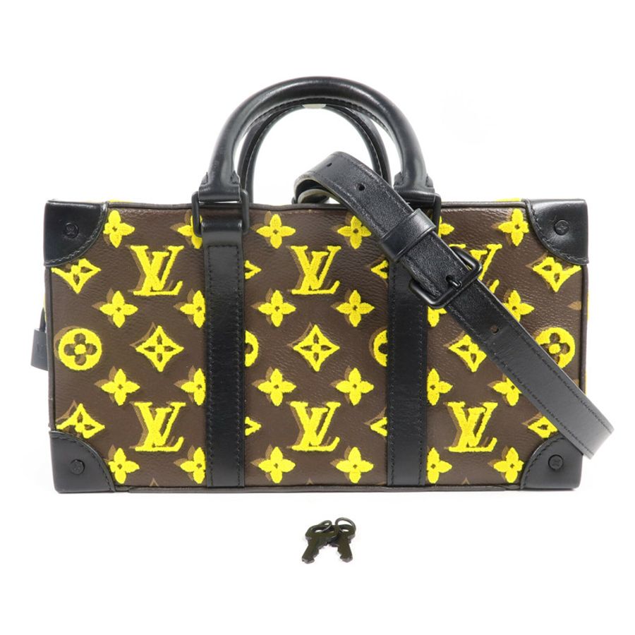 LOUIS VUITTON Monogram Tuffetage Trunk Speedy手挽肩背兩用袋-9