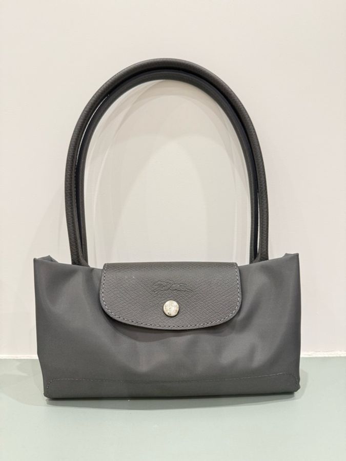 Longchamp Le Pliage Green 系列 長柄M號 石墨灰-2
