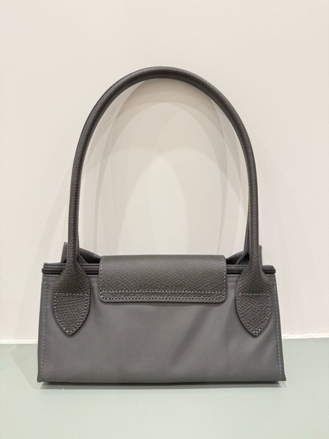 Longchamp Le Pliage Green 系列 長柄M號 石墨灰-3