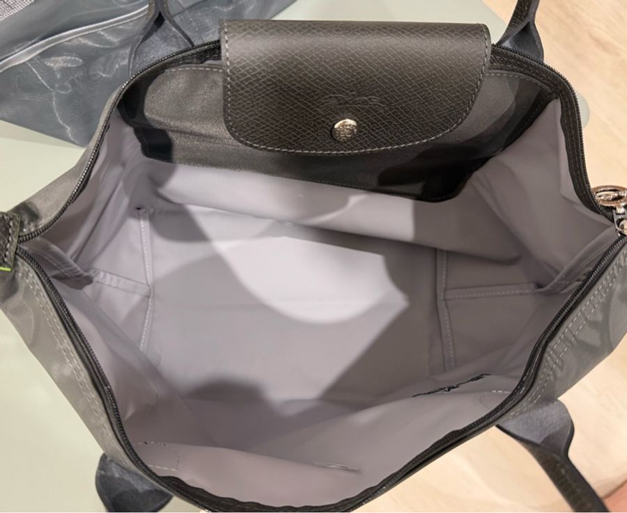Longchamp Le Pliage Green 系列 長柄M號 石墨灰-4