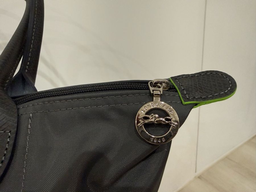 Longchamp Le Pliage Green 系列 長柄M號 石墨灰-6