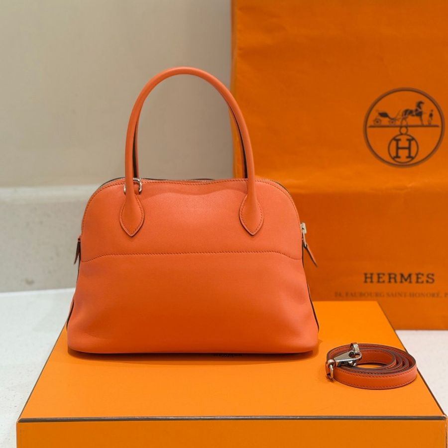Hermes Bolide愛馬仕橘保齡球包27 X刻 Swift皮-2