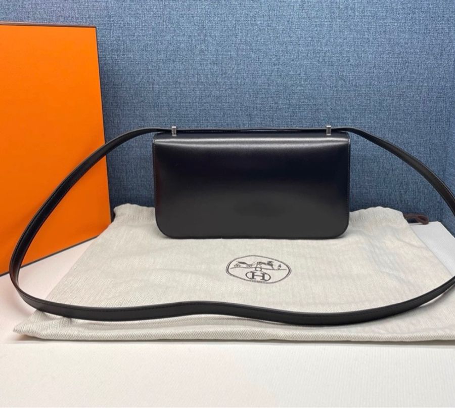 99閒置 Hermes 黑銀Constance elan 康康Box皮-1
