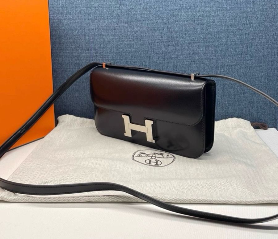 99閒置 Hermes 黑銀Constance elan 康康Box皮-2