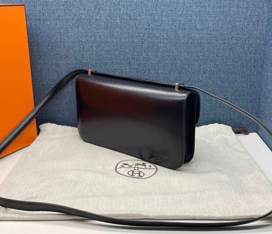 99閒置 Hermes 黑銀Constance elan 康康Box皮-3