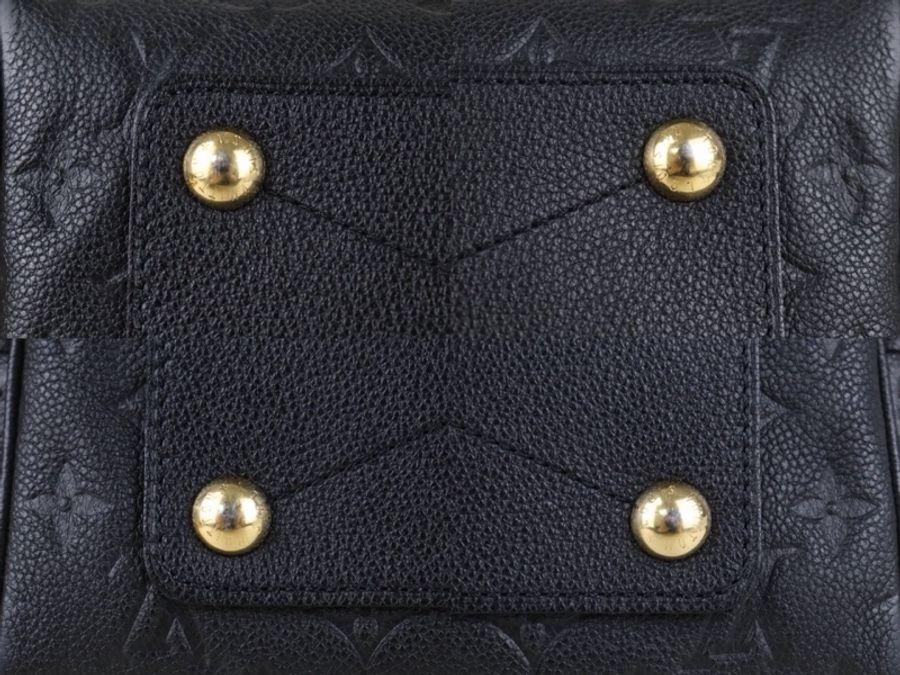 「JL精品代購」98新 LV黑金牛皮老花壓紋speedy35肩帶款-6