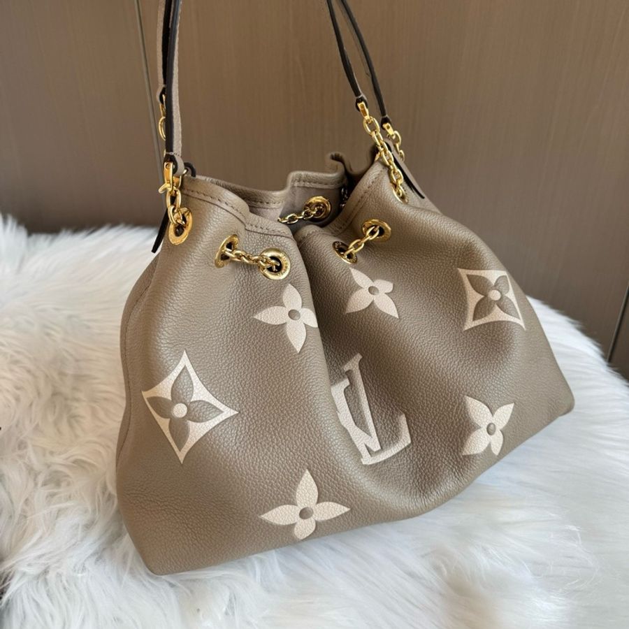 路易威登/Louis Vuitton Bundle 大象灰壓紋軟牛皮革 手提包單肩包斜挎包 金扣-2