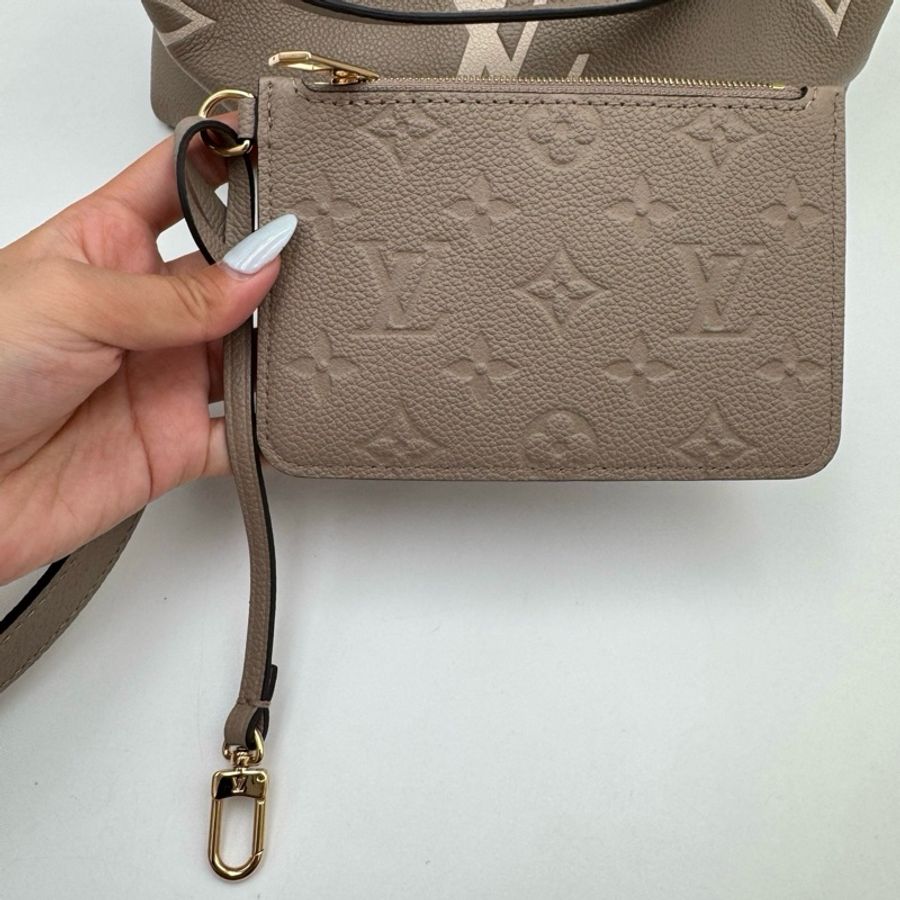 路易威登/Louis Vuitton Bundle 大象灰壓紋軟牛皮革 手提包單肩包斜挎包 金扣-8