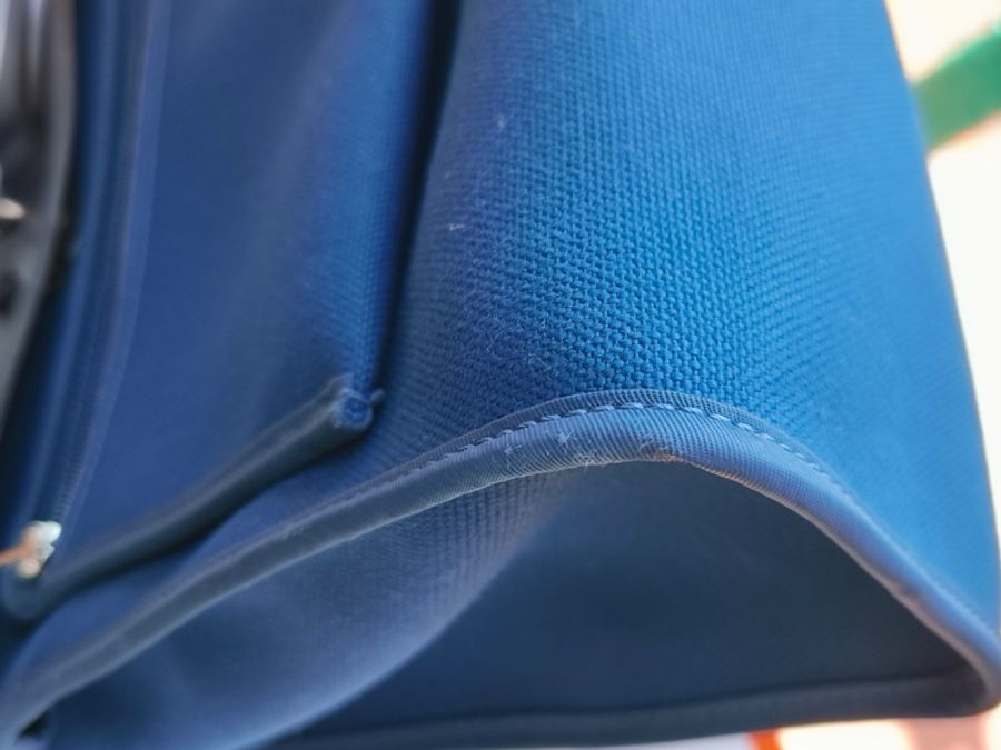 愛馬仕/Hermes 藍色herbag 31 帆布-5