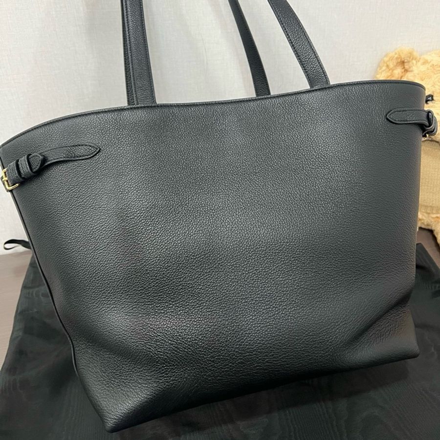 Celine/賽琳 黑色anais粒面牛皮托特包單肩包購物袋-2