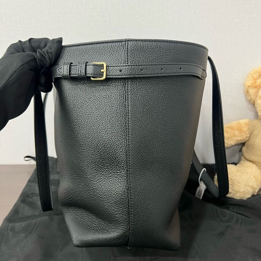 Celine/賽琳 黑色anais粒面牛皮托特包單肩包購物袋-3