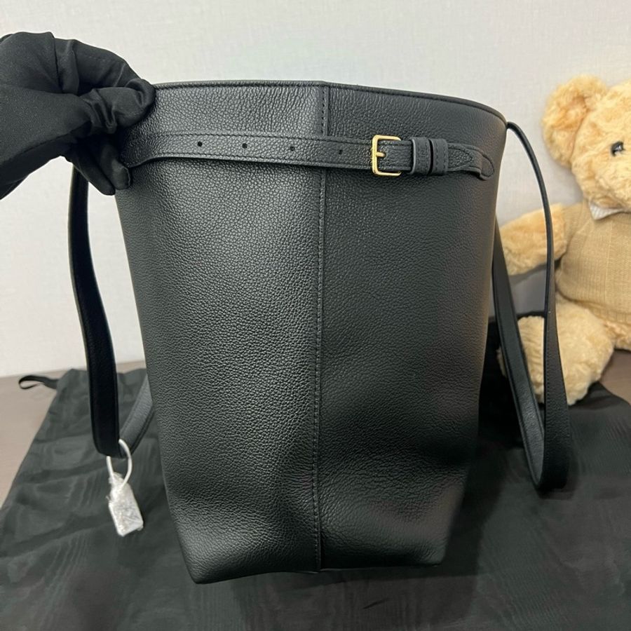 Celine/賽琳 黑色anais粒面牛皮托特包單肩包購物袋-4