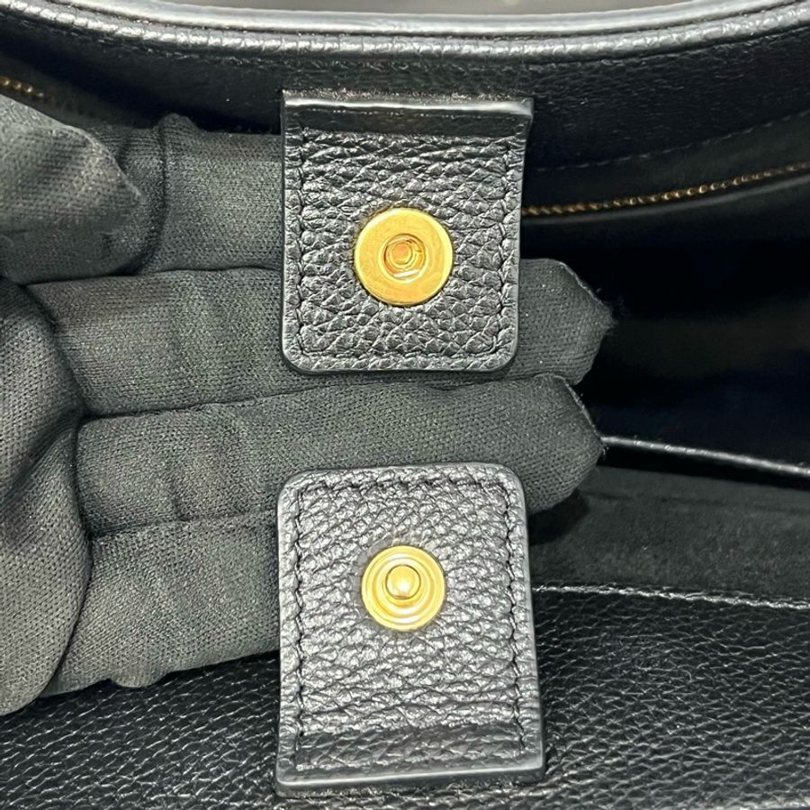 Celine/賽琳 黑色anais粒面牛皮托特包單肩包購物袋-9