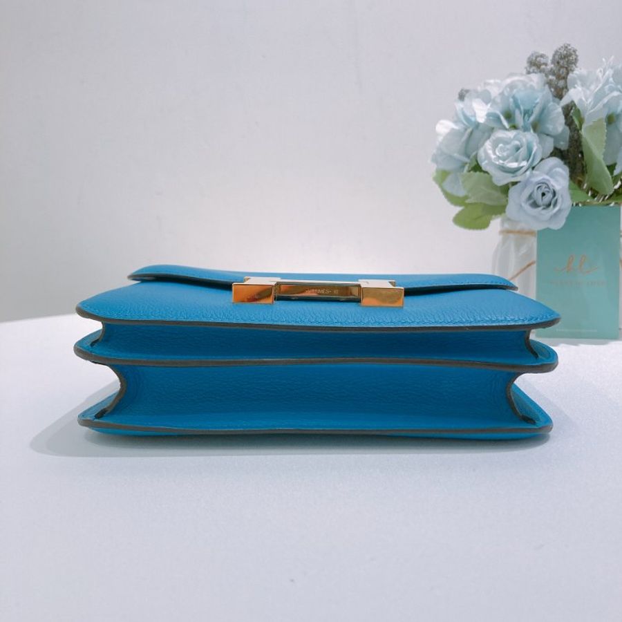 TW4927 Hermes 愛馬仕 迷你康康 坦桑尼亞藍 金扣Mini Constance B3 Bleu Zanzibar x GHW-4