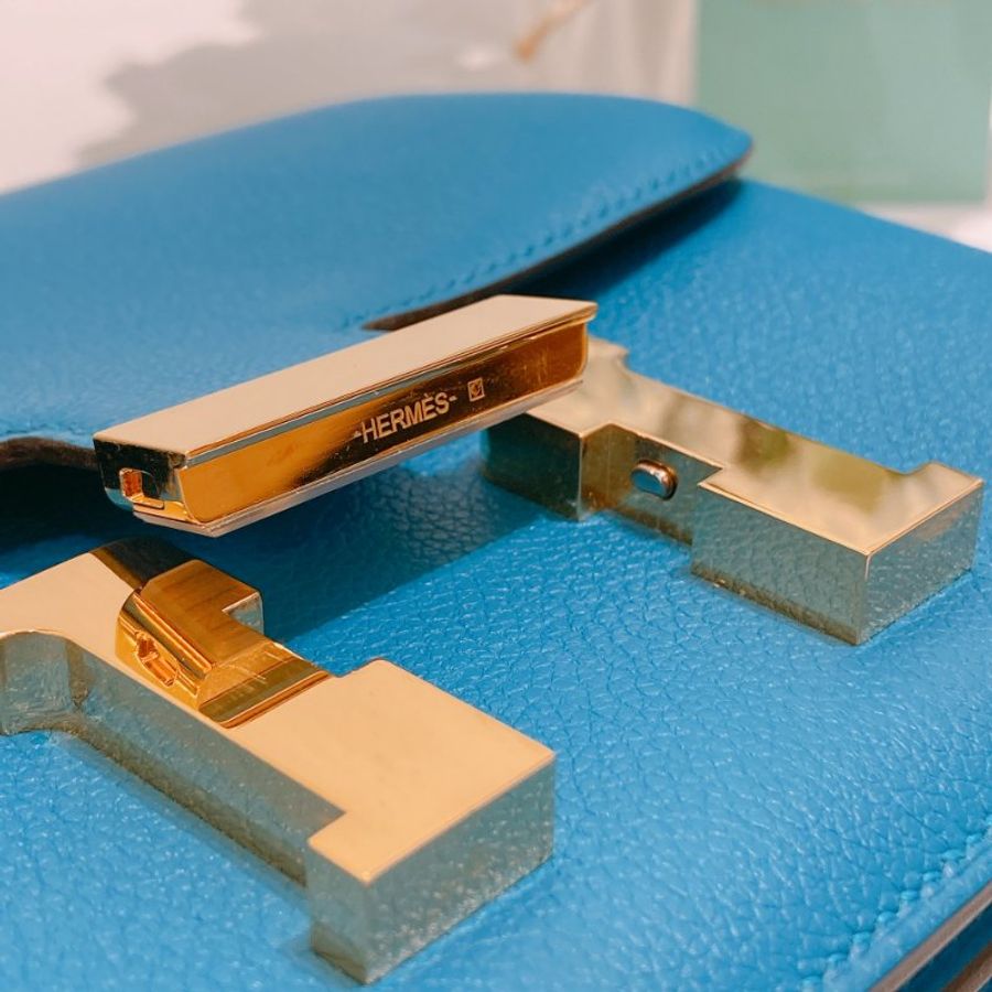 TW4927 Hermes 愛馬仕 迷你康康 坦桑尼亞藍 金扣Mini Constance B3 Bleu Zanzibar x GHW-11