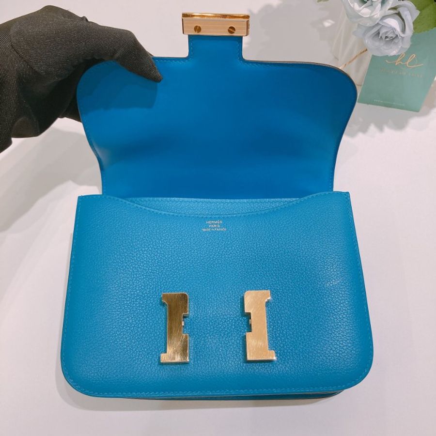 TW4927 Hermes 愛馬仕 迷你康康 坦桑尼亞藍 金扣Mini Constance B3 Bleu Zanzibar x GHW-12