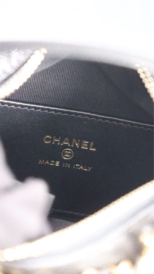 Chanel 24S黑金荔枝皮皮穿链呼啦圈手提包-8