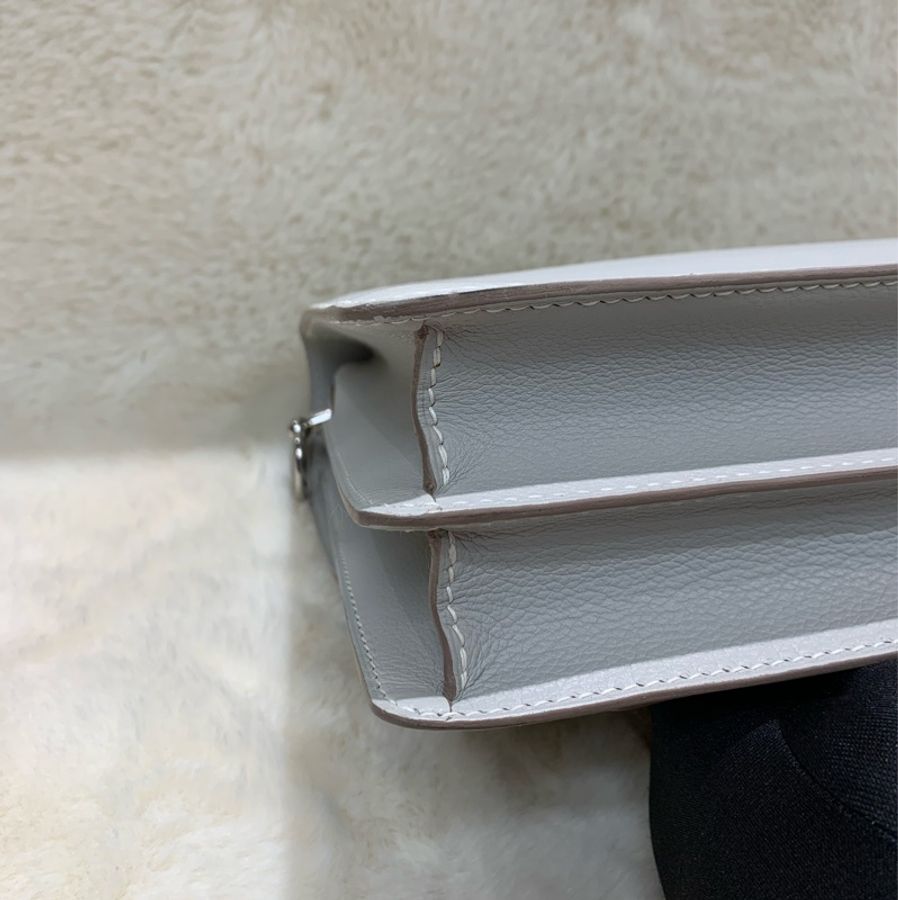 Hermes Roulis 23奶灰色銀扣豬鼻袋 C stamp-5
