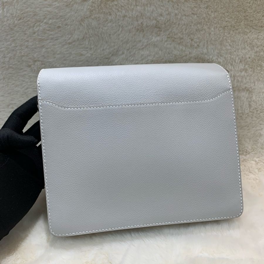 Hermes Roulis 23奶灰色銀扣豬鼻袋 C stamp-10