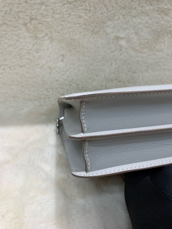 Hermes Roulis 23奶灰色銀扣豬鼻袋 C stamp-12