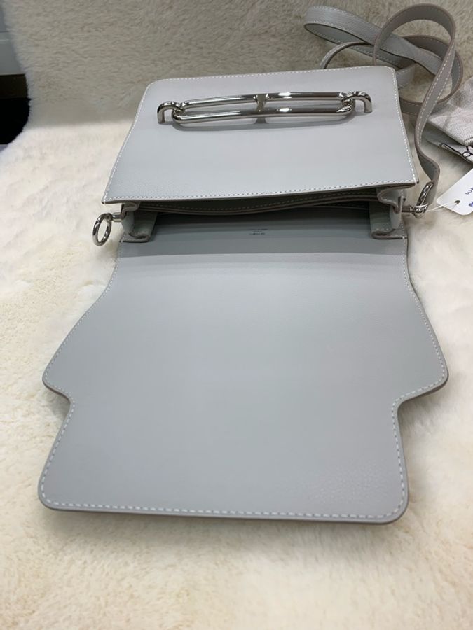 Hermes Roulis 23奶灰色銀扣豬鼻袋 C stamp-14