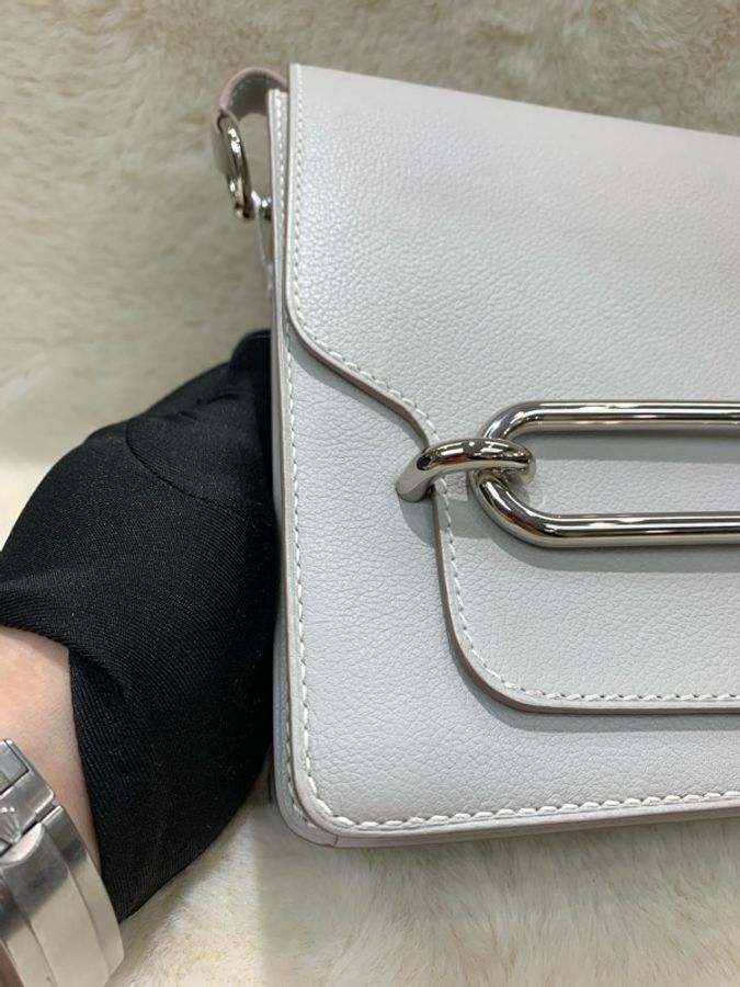 Hermes Roulis 23奶灰色銀扣豬鼻袋 C stamp-30