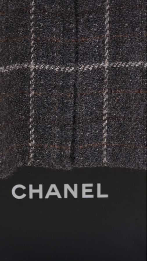 Chanel 08年伦敦系列灰色格纹拉链外套-22