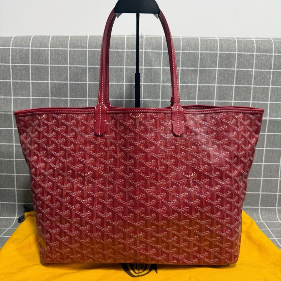 高雅德/Goyard SAINTLOUIS小號包子母包單肩包購物袋托特包 紅色-1