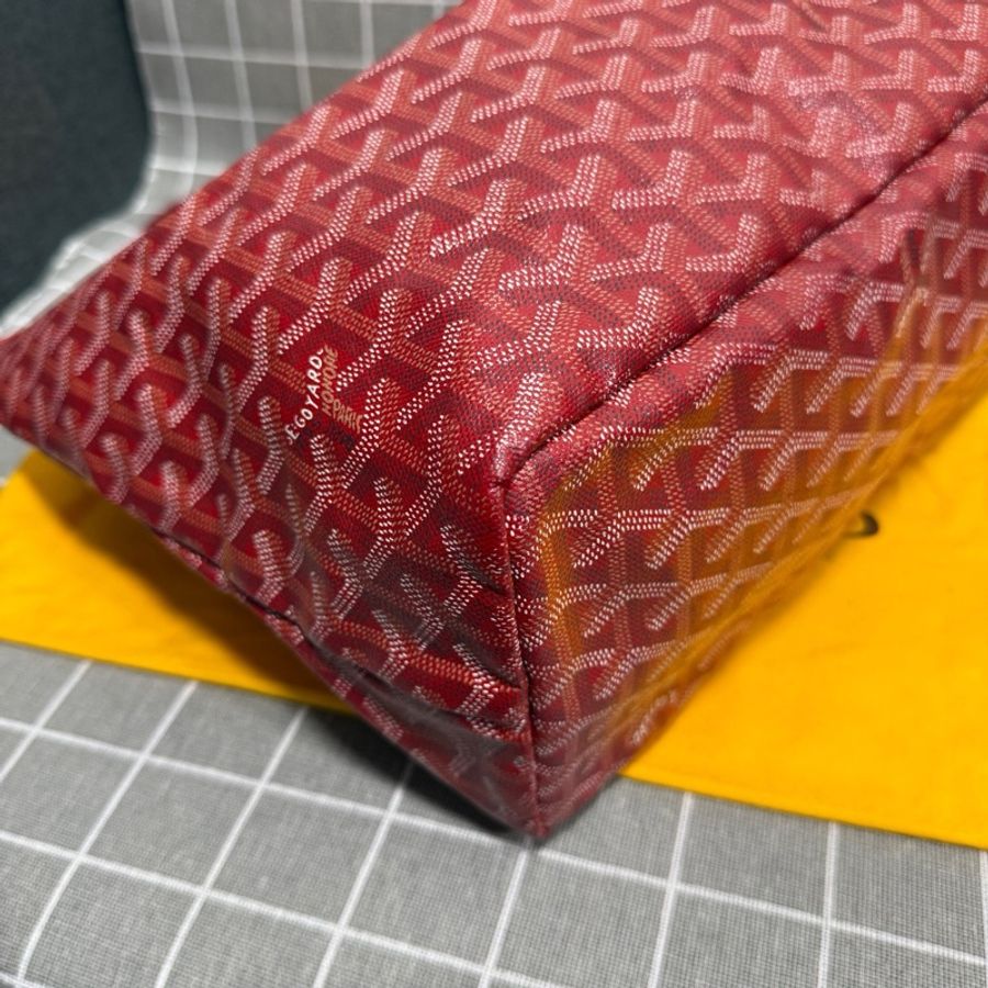 高雅德/Goyard SAINTLOUIS小號包子母包單肩包購物袋托特包 紅色-6