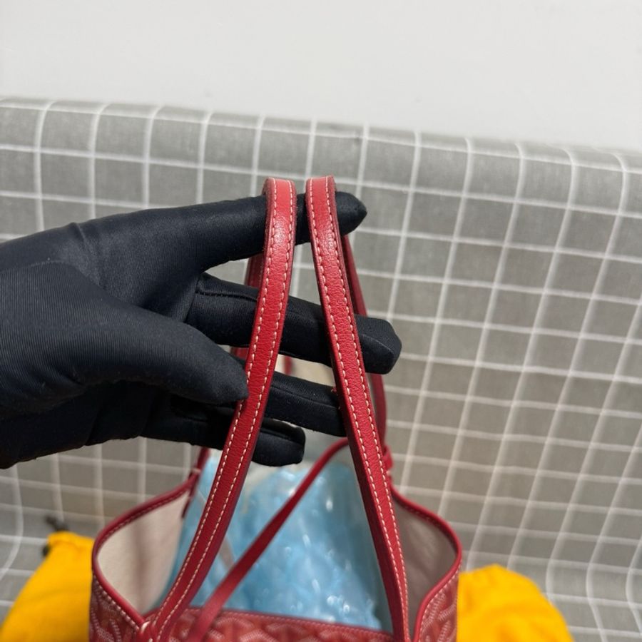 高雅德/Goyard SAINTLOUIS小號包子母包單肩包購物袋托特包 紅色-7