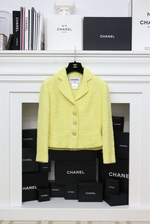 Chanel 12年小鸡黄钻扣上衣外套-0