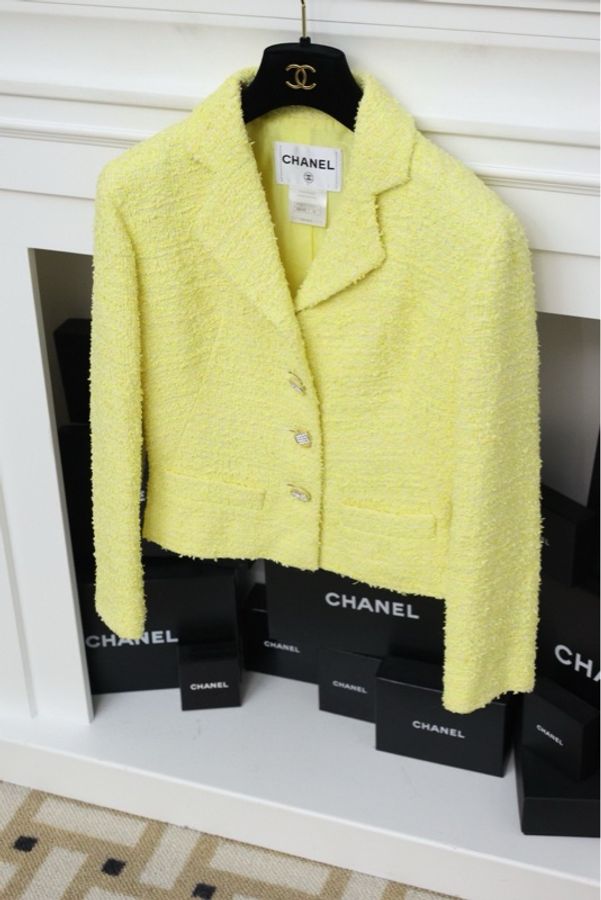 Chanel 12年小鸡黄钻扣上衣外套-2