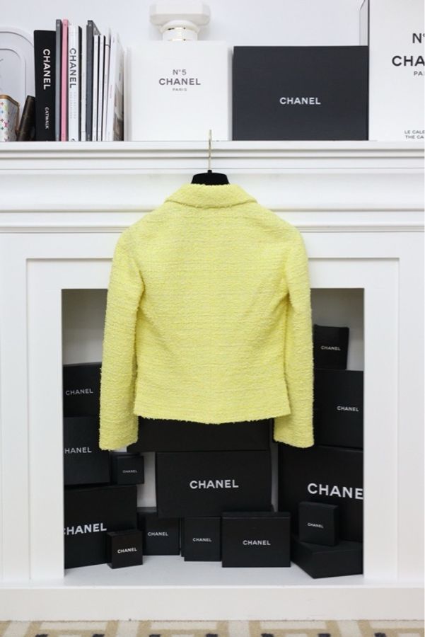 Chanel 12年小鸡黄钻扣上衣外套-4