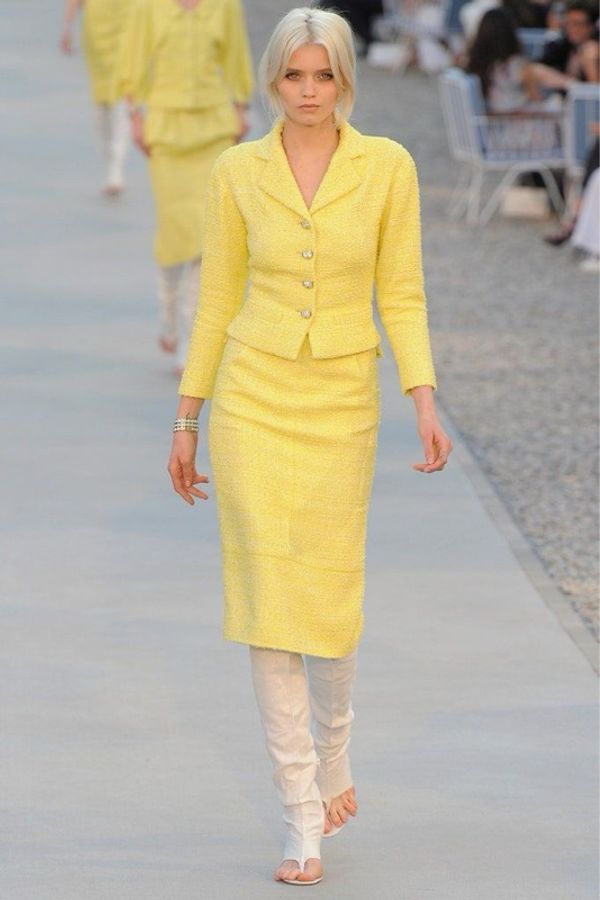 Chanel 12年小鸡黄钻扣上衣外套-5
