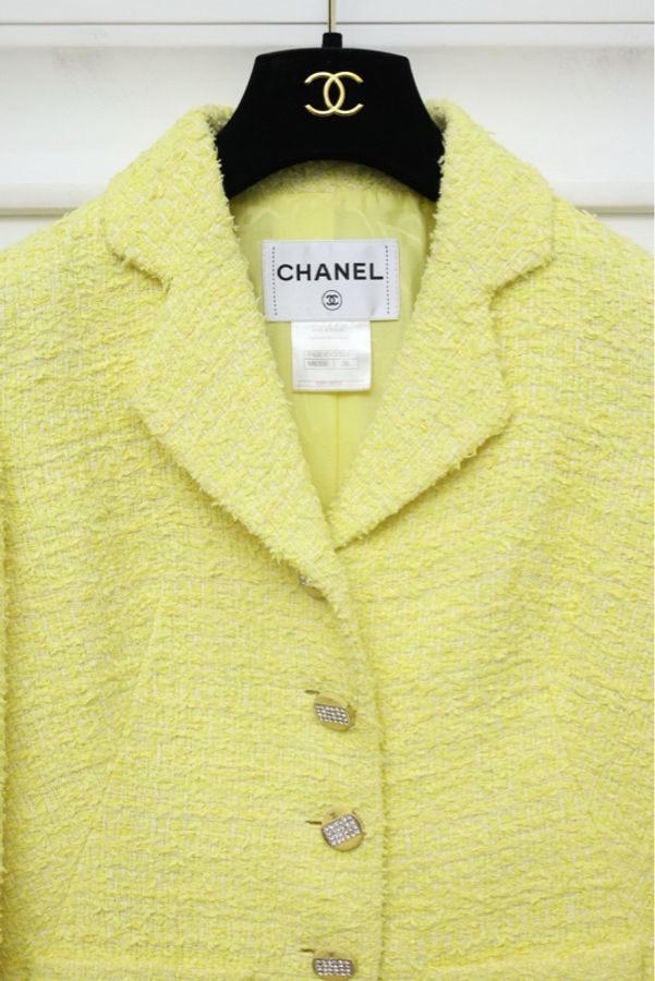 Chanel 12年小鸡黄钻扣上衣外套-6