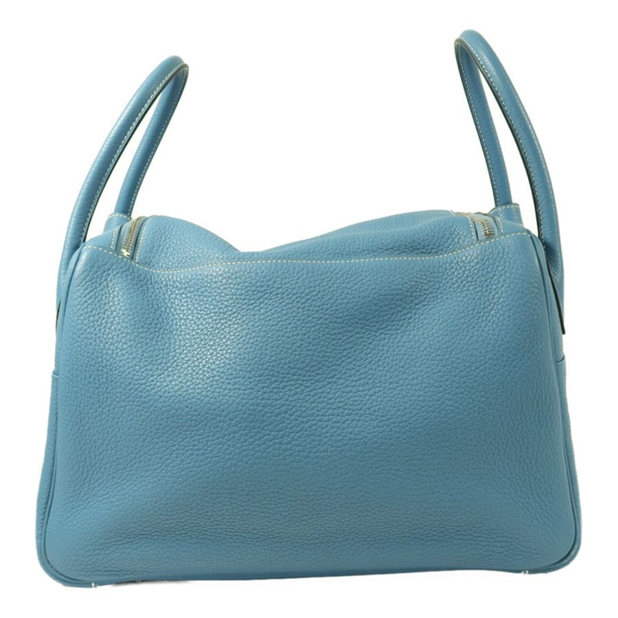 HERMES Clemence皮革Lindy 34手挽肩背兩用袋Blue Jeans-1