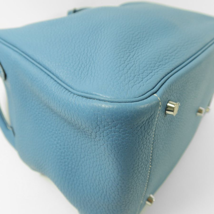 HERMES Clemence皮革Lindy 34手挽肩背兩用袋Blue Jeans-13
