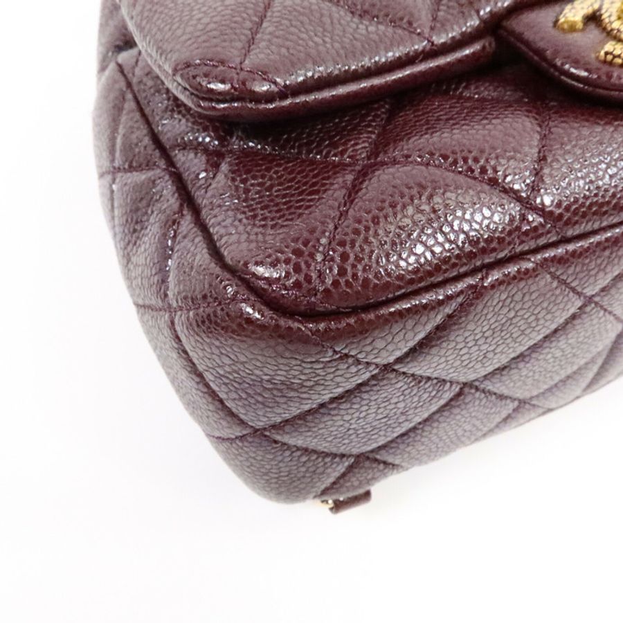 CHANEL 牛皮皮革Backpack鏈帶背包-11