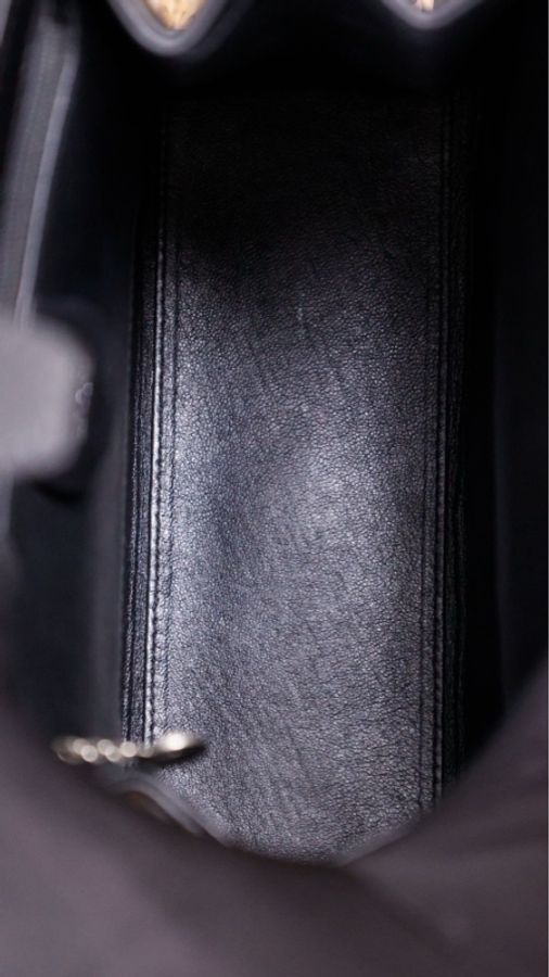 Gucci黑银旋转扣Kelly包手提包单肩包-33