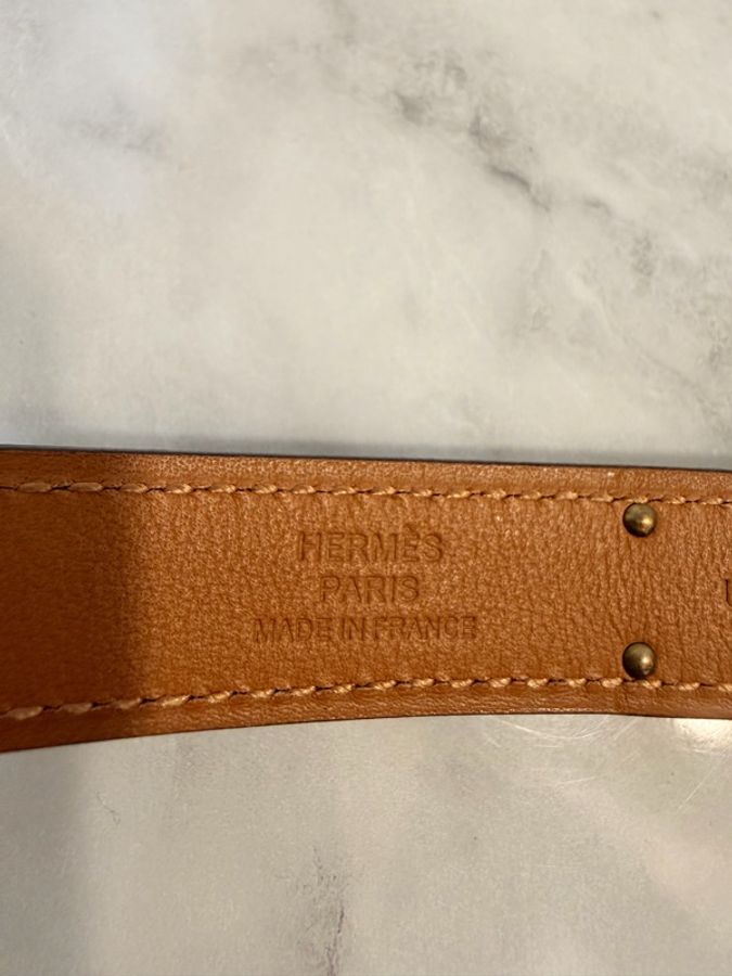 Hermes epsom 金棕 金釦Kelly18腰帶-20