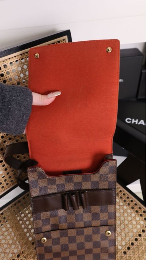 LV棋盘格Damier Portobello 竖版邮差小书包单肩包-19