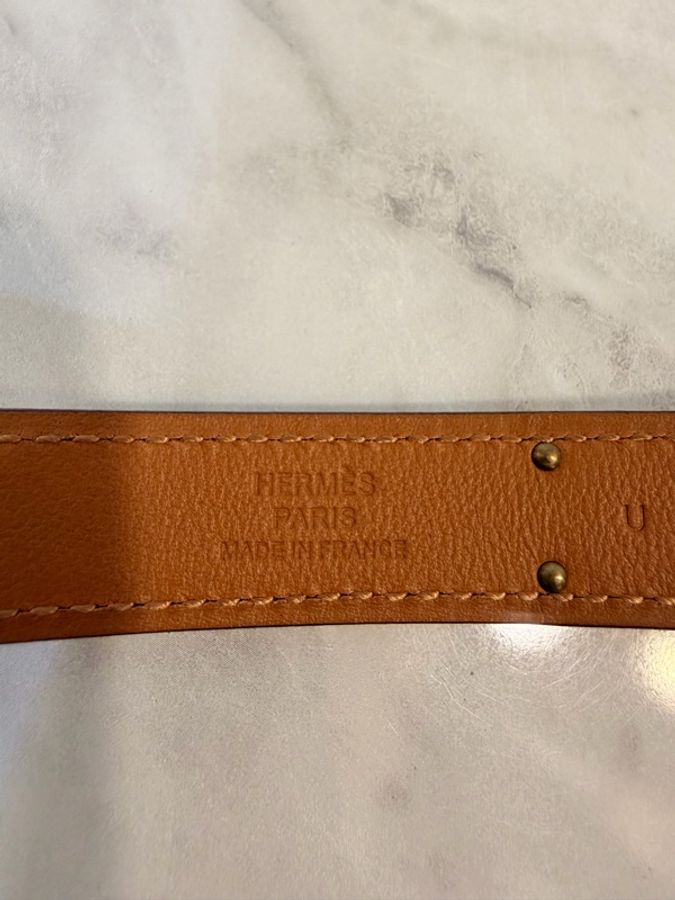 Hermes 黑 epsom kelly 金釦腰帶-9