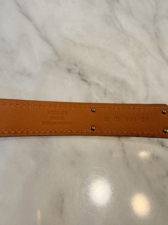 Hermes 黑 epsom kelly 金釦腰帶-10
