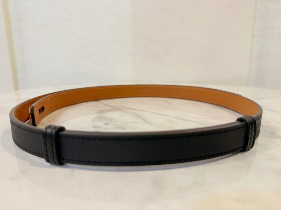Hermes 黑 epsom kelly 金釦腰帶-11