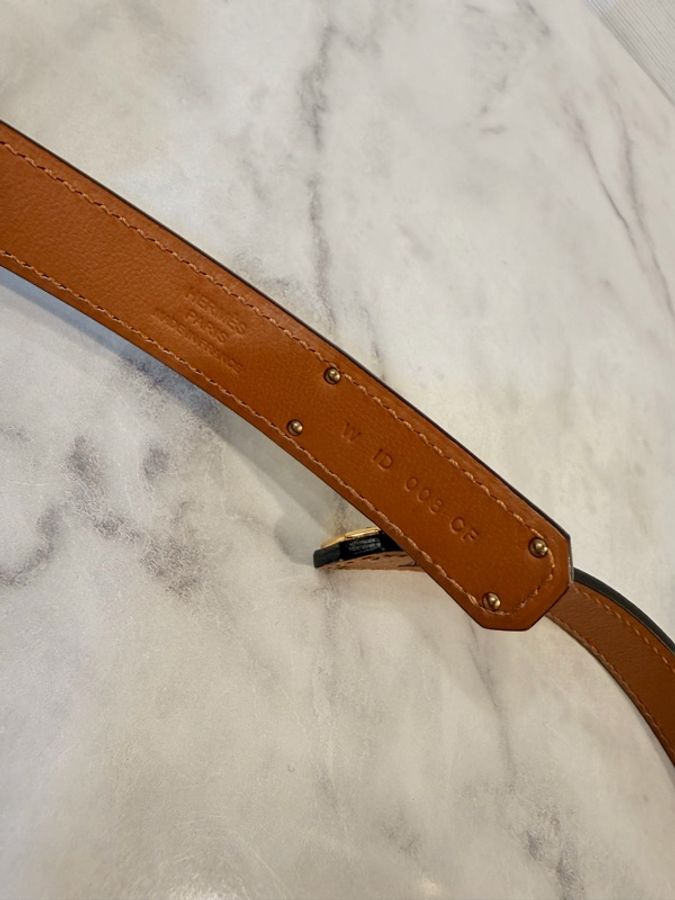 Hermes 黑 epsom kelly 金釦腰帶-20