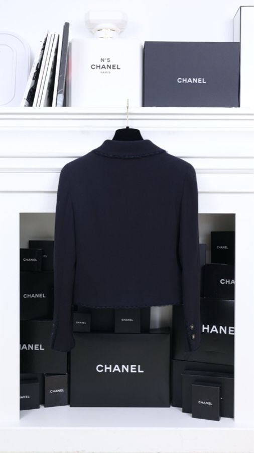 Chanel 95年藏青色一粒扣两口袋外套-2