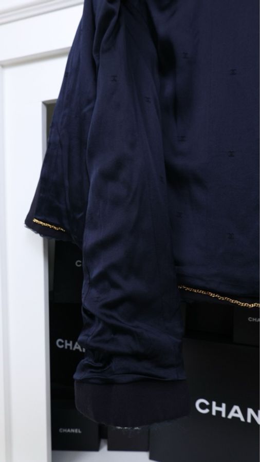 Chanel 95年藏青色一粒扣两口袋外套-10