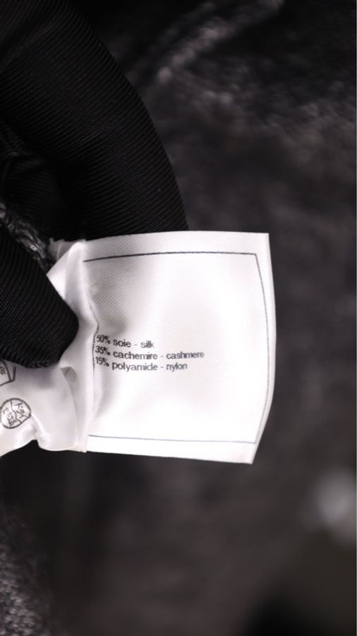 Chanel 13年深灰色山羊绒针织开衫圆领crop短外套-27